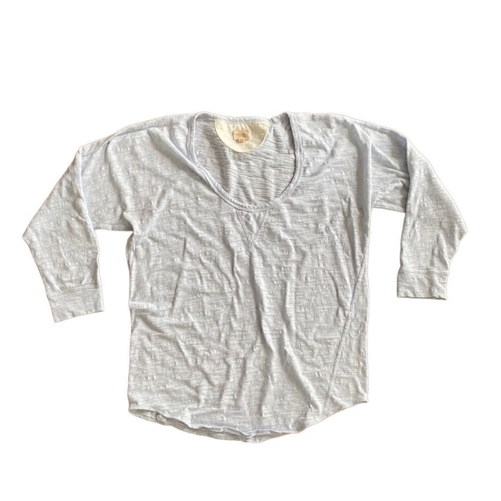 Wilfred Free Long Sleeve Scoop Neck T Shirt Light Blue Small